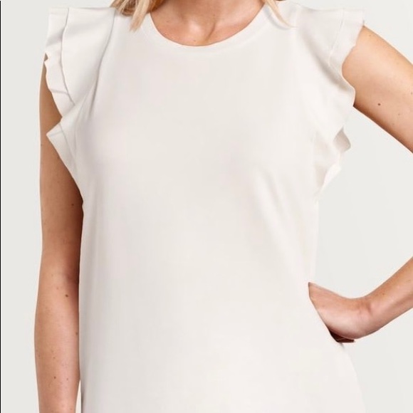 Marshmallow Flutter Sleeve Top small 🛍️ 25% off if 3 or more items purchased - Picture 3 of 4